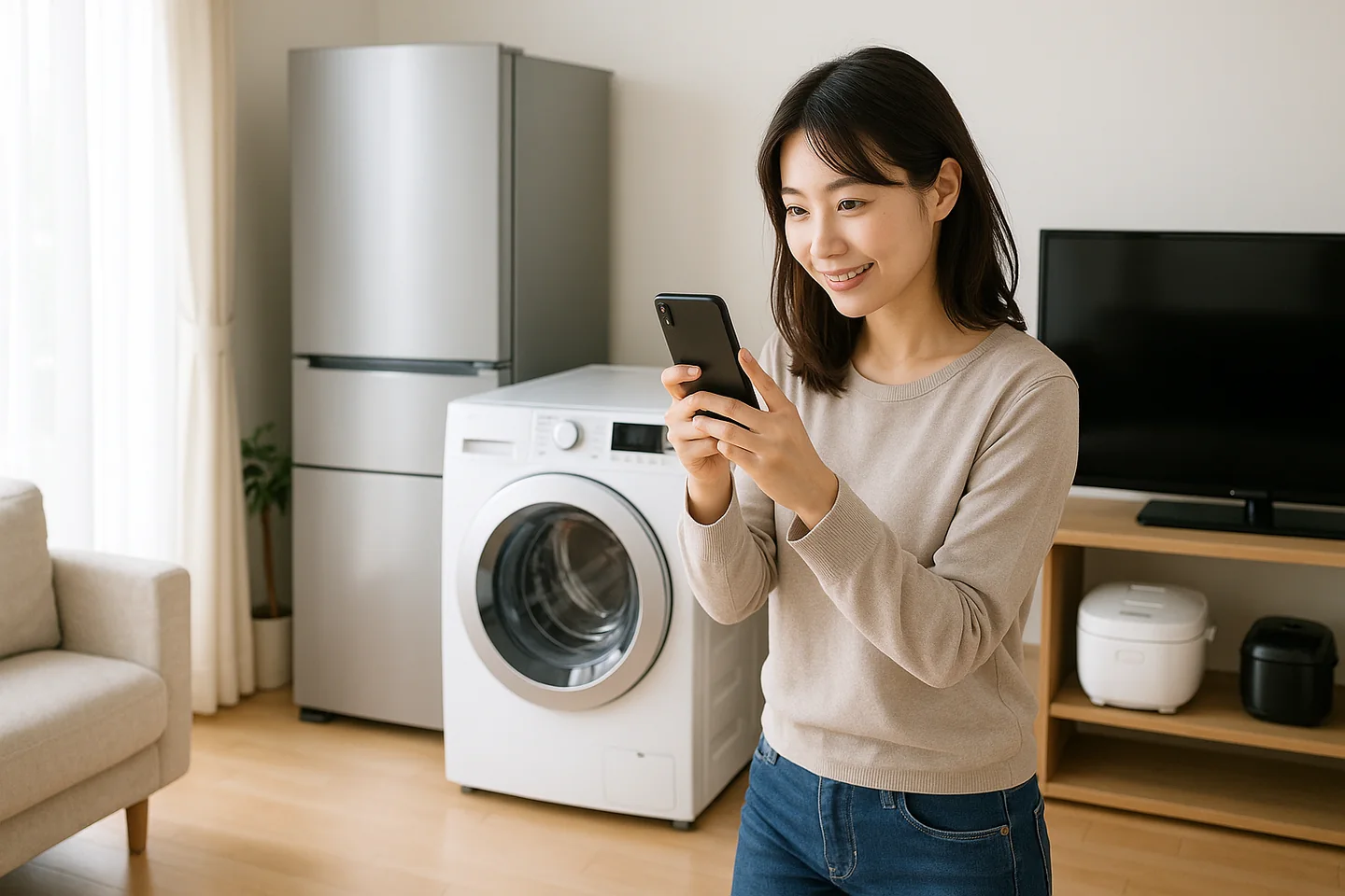 家電の査定の様子